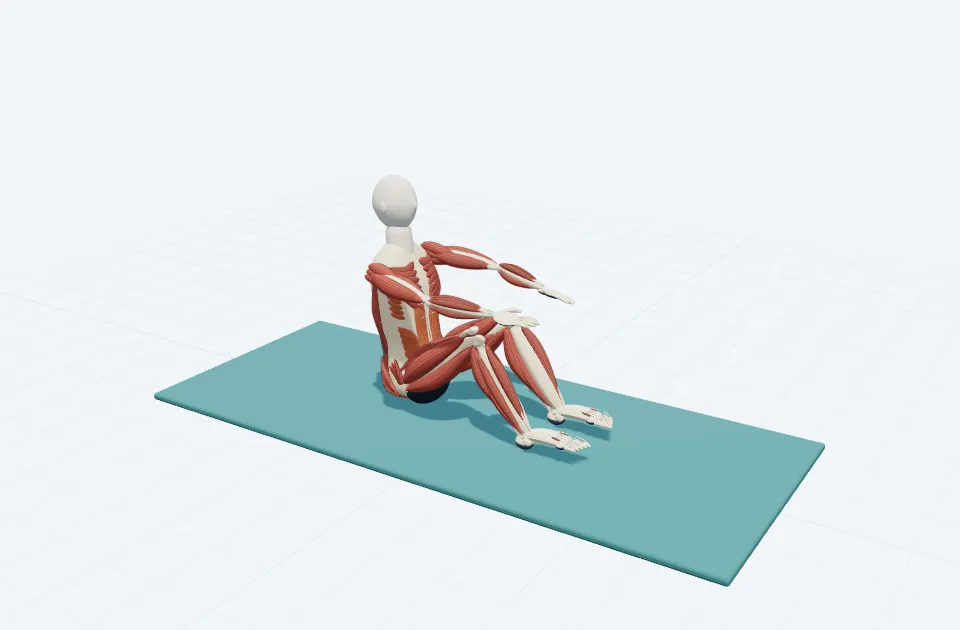 ハーフロールバックの動作の一場面を示す3D模式図