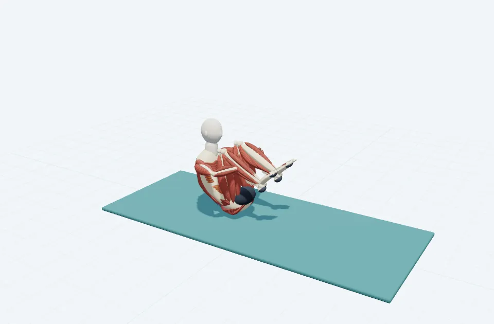 ローリング・ライク・ア・ボールの動作の一場面を示す3D模式図