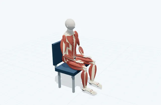 A schematic 3D view of Neck Side-Forward Stretch