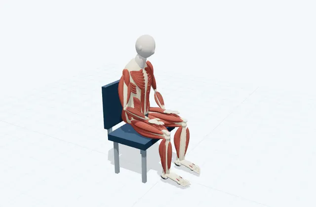 A schematic 3D view of Neck Flexion Stretch