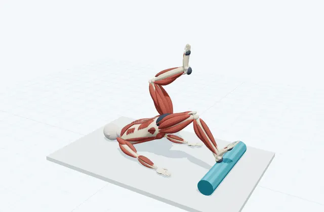 A schematic 3D view of Single-Leg Bridge on the Roller